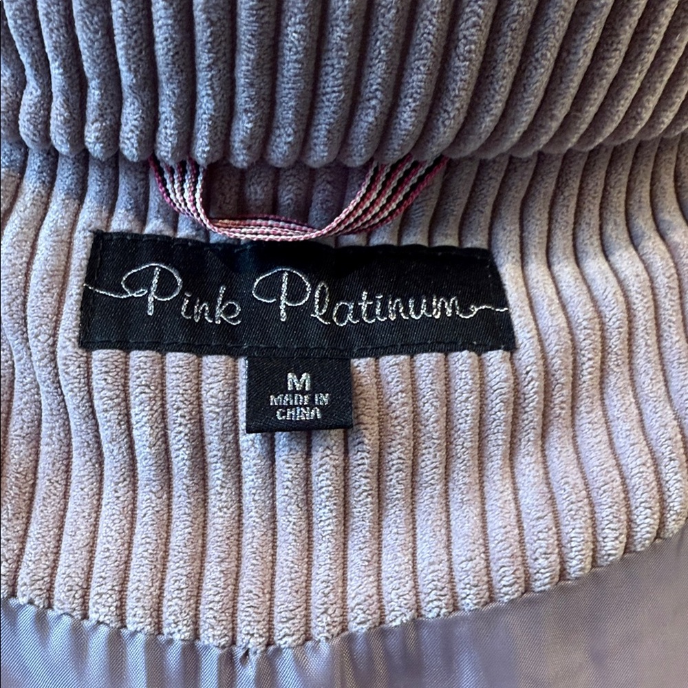 Cozy Corduroy Puffer Jacket Rose Pink Size M - Picture 7 of 7